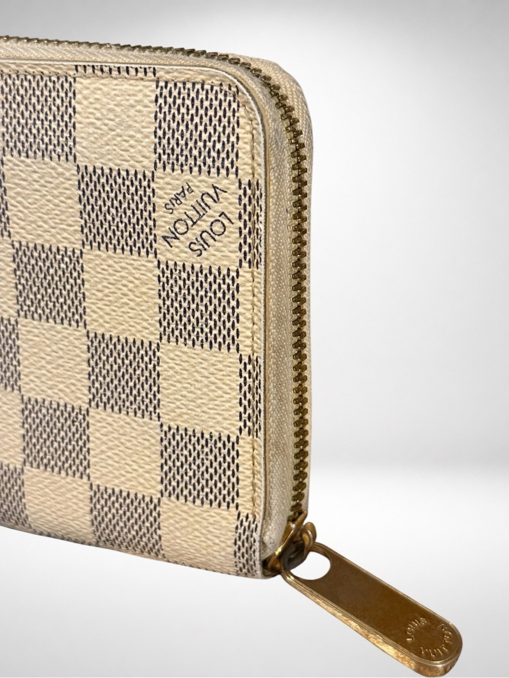 Louis Vuitton Zippy Wallet Damier Azur Canvas Zip Around Long Wallet White - Picture 3 of 16